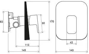 Смеситель для душа скрытого монтажа Ravak 10° Free чёрный матовый X070159, 2