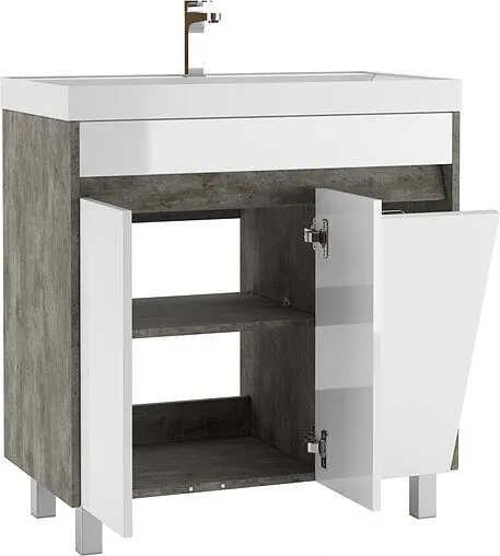 Тумба под умывальник напольная Домино Karlo 80 белый/бетон DK5311T