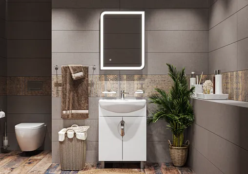 Тумба-умывальник напольная Айсберг Стандарт 60 белый DA2403T+4607152361513