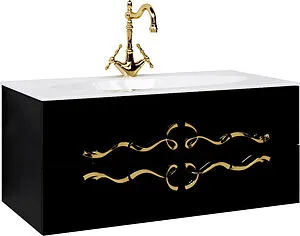 Тумба под умывальник подвесная Clarberg Due Amanti Т10/BLK чёрный DUE0110BLK Тумба под умывальник подвесная Clarberg Due Amanti Т10/BLK чёрный DUE0110BLK, 1