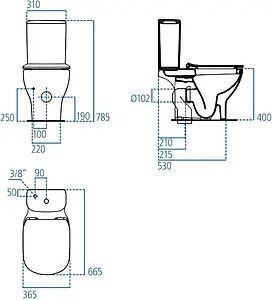 Унитаз-компакт безободковый Ideal Standard Tesi AquaBlade белый T008701+T356801 Унитаз-компакт безободковый Ideal Standard Tesi AquaBlade белый T008701+T356801, 2