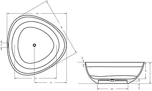 Ванна отдельностоящая из искусственного камня Riho Oviedo 160x160 белый B125001105 Ванна отдельностоящая из искусственного камня Riho Oviedo 160x160 белый B125001105, 2