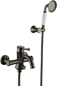 Смеситель для ванны Lemark Peretto чёрный кофе/белый LM6302RB Смеситель для ванны Lemark Peretto чёрный кофе/белый LM6302RB, 1