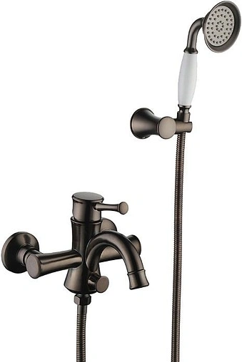 Смеситель для ванны Lemark Peretto чёрный кофе/белый LM6302RB