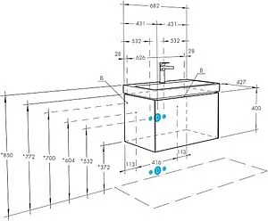 Тумба-умывальник подвесная Aquaton Асти 70 белый/ясень шимо 1A2630K0AXD70, 2