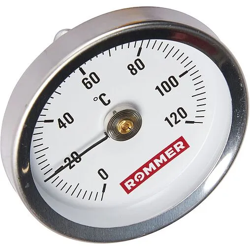 Термометр биметаллический накладной Rommer 63мм 120°С RIM-0004-630015