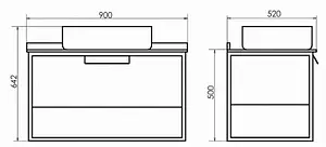 Тумба-умывальник подвесная Comforty Кёльн 90-1 дуб тёмный/чёрный 00004149965CF, 2