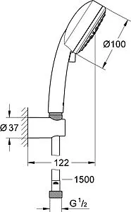 Душевой набор Grohe Tempesta New Cosmopolitan 100 III хром 27588002 Душевой набор Grohe Tempesta New Cosmopolitan 100 III хром 27588002, 2