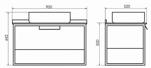 Тумба-умывальник подвесная Comforty Кёльн 90-1 дуб тёмный/чёрный 00004149965CF Тумба-умывальник подвесная Comforty Кёльн 90-1 дуб тёмный/чёрный 00004149965CF