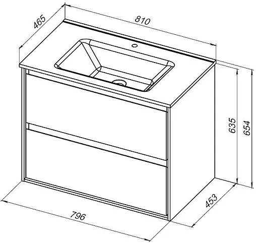 Тумба под умывальник подвесная Aquanet Милан 80 дуб рустикальный 00336379