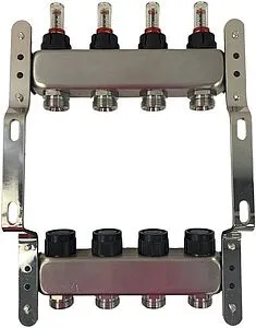 Группа коллекторная с расходомерами 12 отводов 1&quot;в/в x ¾&quot;ек WAAG WG.589.0612, 5