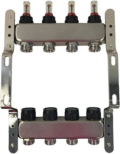 Группа коллекторная с расходомерами 12 отводов 1&quot;в/в x ¾&quot;ек WAAG WG.589.0612