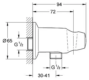 Шланговое подключение с держателем Grohe Movario хром 28406000 Шланговое подключение с держателем Grohe Movario хром 28406000, 2