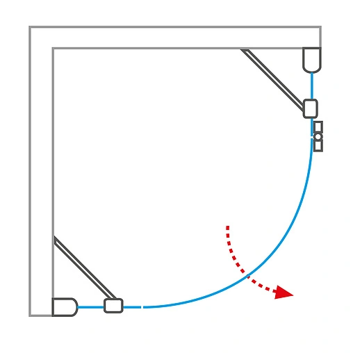 Душевое ограждение 1000x1000мм прозрачное стекло Roltechnik Elegant Line GR1/1000 L 130-100000L-00-02