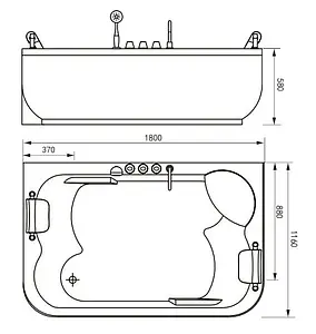 Ванна акриловая Gemy 180x115 R G9085 K R Ванна акриловая Gemy 180x115 R G9085 K R, 2