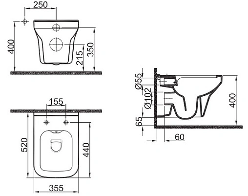 Унитаз подвесной безободковый с функцией биде Kale Mood 2.0 белый 7113863700