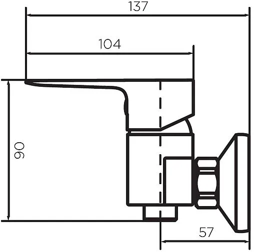 Смеситель для душа Dorff Prime New хром D4010200 Смеситель для душа Dorff Prime New хром D4010200