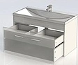 Тумба-умывальник подвесная Aquanet Августа 100 белый 00210019+00204096