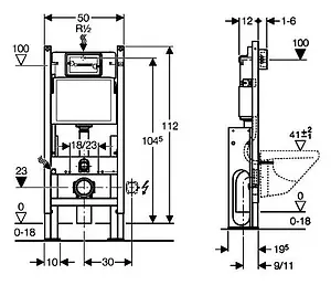 Инсталляция для подвесного унитаза отдельностоящая Geberit Duofix Delta 12 457.570.00.1 Инсталляция для подвесного унитаза отдельностоящая Geberit Duofix Delta 12 457.570.00.1, 2