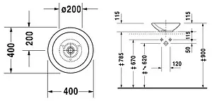 Раковина Duravit Bagnella 40 белый 0451400000, 2