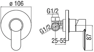 Смеситель для душа скрытого монтажа Nobili Sand хром SA99108CR Смеситель для душа скрытого монтажа Nobili Sand хром SA99108CR, 2