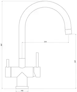Смеситель для кухни с подключением к фильтру Swedbe Selene Plus нержавеющая сталь 8042, 2