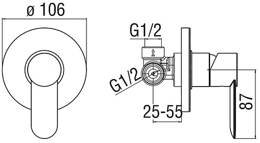 Смеситель для душа скрытого монтажа Nobili Sand хром SA99108CR Смеситель для душа скрытого монтажа Nobili Sand хром SA99108CR
