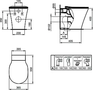 Унитаз приставной безободковый Ideal Standard Connect Air AquaBlade Silk Black черный матовый E0042V3 Унитаз приставной безободковый Ideal Standard Connect Air AquaBlade Silk Black черный матовый E0042V3, 2