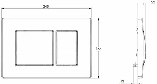 Клавиша смыва для унитаза Azario AZ-8200-0030 хром матовый Клавиша смыва для унитаза Azario AZ-8200-0030 хром матовый
