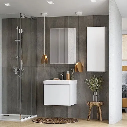 Тумба под умывальник подвесная Aquaton Асти 55 белый матовый/белый глянец 1A263101AX2B0