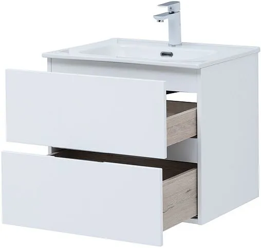 Тумба-умывальник подвесная Aquanet Алвита New 60 белый матовый 00277510+00254363