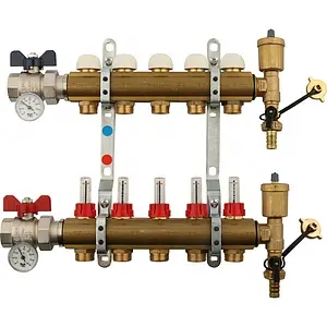 Группа коллекторная с расходомерами 5 отводов 1&quot;в/в x ¾&quot;ек Tiemme 3870001, 1