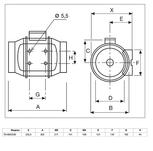 Вентилятор канальный Soler & Palau Mixvent TD 800/200 3V Вентилятор канальный Soler & Palau Mixvent TD 800/200 3V