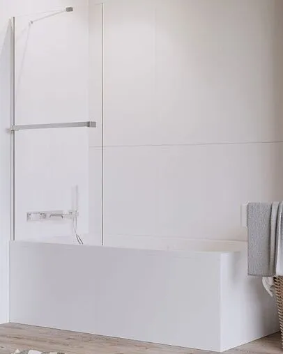 Шторка на ванну с полотенцедержателем 700мм прозрачное стекло Radaway Idea PNJ 70 10001070-01-01W