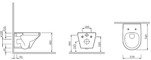 Комплект 6 в 1 Am.Pm Inspire FlashClean I012702/I014101/C501700SC с кнопкой белый глянцевый