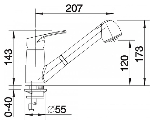 Смеситель для кухни с выдвижным изливом Blanco Wega-S жасмин 512041