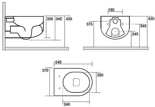 Унитаз подвесной безободковый Kerasan Flo белый 311101