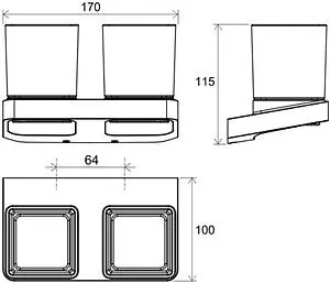 Стакан двойной Ravak 10° чёрный матовый X07P558, 2