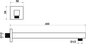 Держатель верхнего душа на стену Aquatek хром AQ2177CR, 2