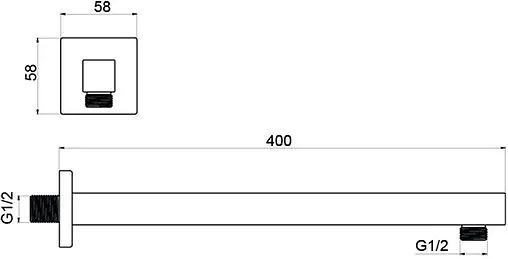 Держатель верхнего душа на стену Aquatek хром AQ2177CR