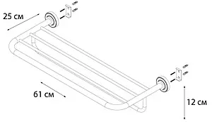Полка для полотенец Fixsen Style хром FX-41115 Полка для полотенец Fixsen Style хром FX-41115, 3