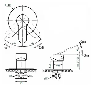 Смеситель для душа скрытого монтажа Cezares Laconico белый LACONICO-C-DI-BLC Смеситель для душа скрытого монтажа Cezares Laconico белый LACONICO-C-DI-BLC, 2