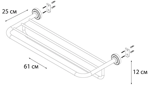 Полка для полотенец Fixsen Style хром FX-41115