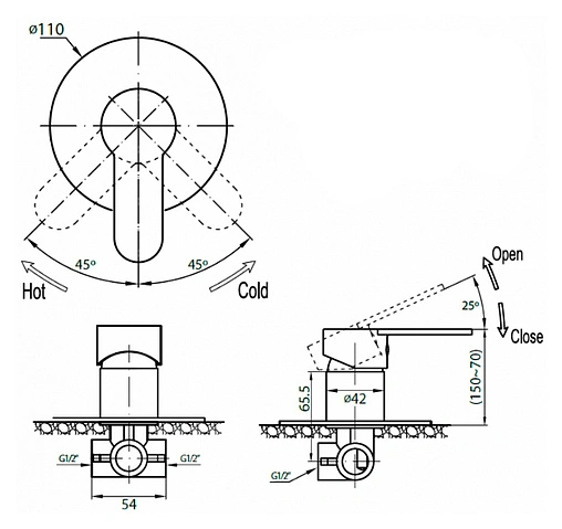 Смеситель для душа скрытого монтажа Cezares Laconico белый LACONICO-C-DI-BLC Смеситель для душа скрытого монтажа Cezares Laconico белый LACONICO-C-DI-BLC