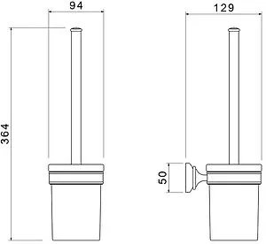 Ёршик для унитаза Aquatek Классик золото AQ4510PG, 2