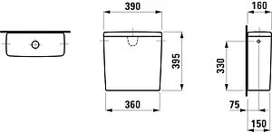 Бачок для унитаза Laufen Lua белый 8.2708.2.000.972.1 Бачок для унитаза Laufen Lua белый 8.2708.2.000.972.1, 2