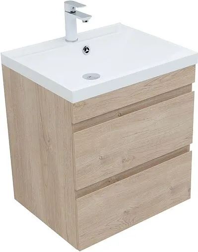 Тумба под умывальник подвесная Aquanet Нота New 60 дуб светлый 00334197