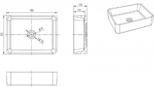 Раковина Bravat Source 37 белый C22328W-ENG