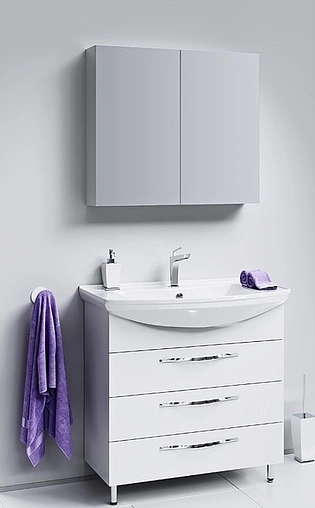 Тумба-умывальник напольная Aqwella Allegro 75 белый Agr.01.07/3+4620008197470