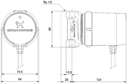 Насос циркуляционный для ГВС Grundfos Comfort Digital Timer 15-14 BDT PM 99812350